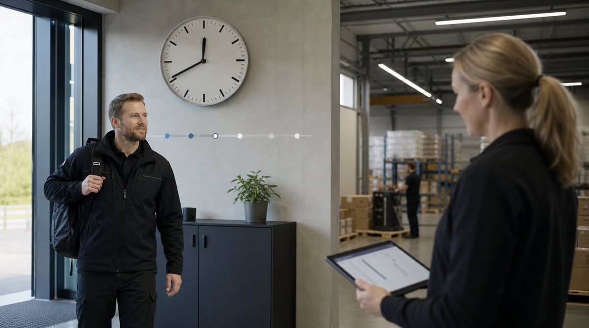 Planerad arbetstid jämförs med faktisk arbetstid och schemaavvikelser