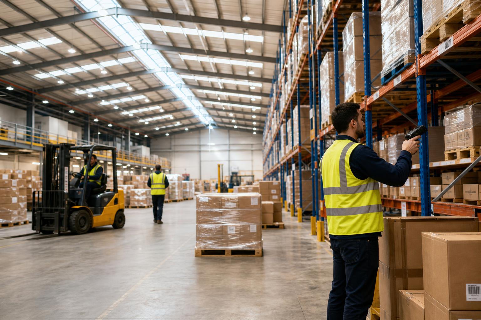 Lager- och logistikteam med schemaläggning och tidrapportering
