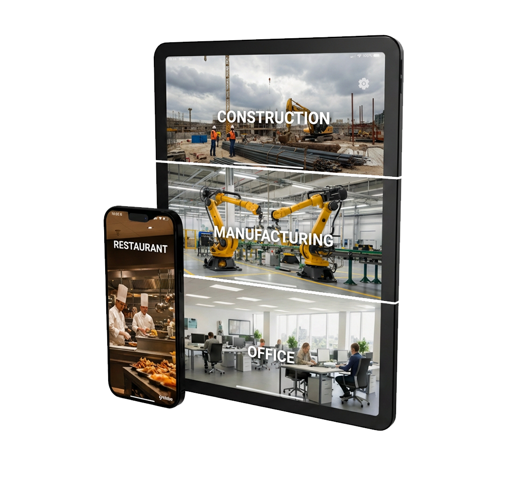 Mobil stämpelterminal för kontor, lager, butik, restaurang och arbetsplatser