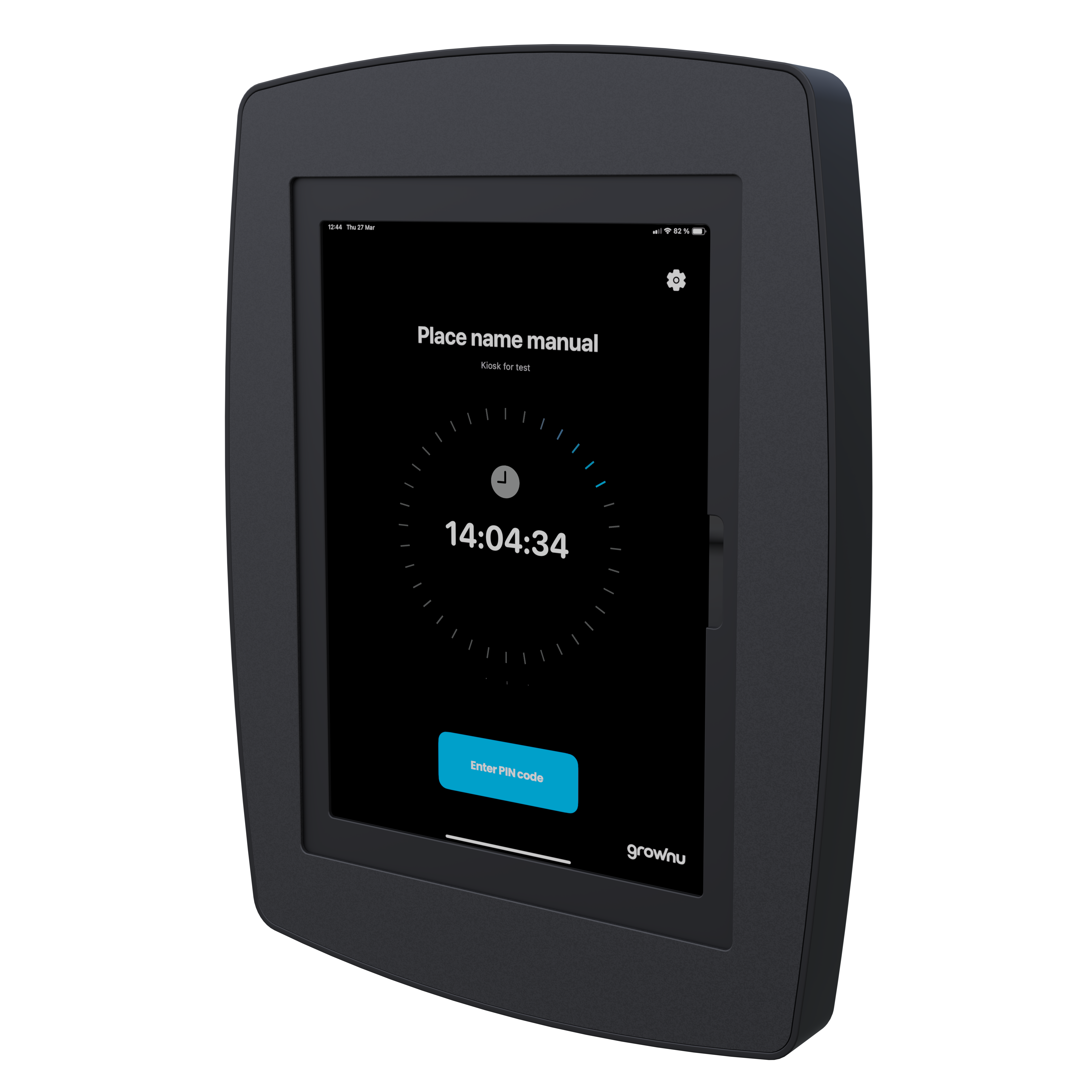 Säkert väggfäste för iPad eller Android-surfplatta som stämpelterminal