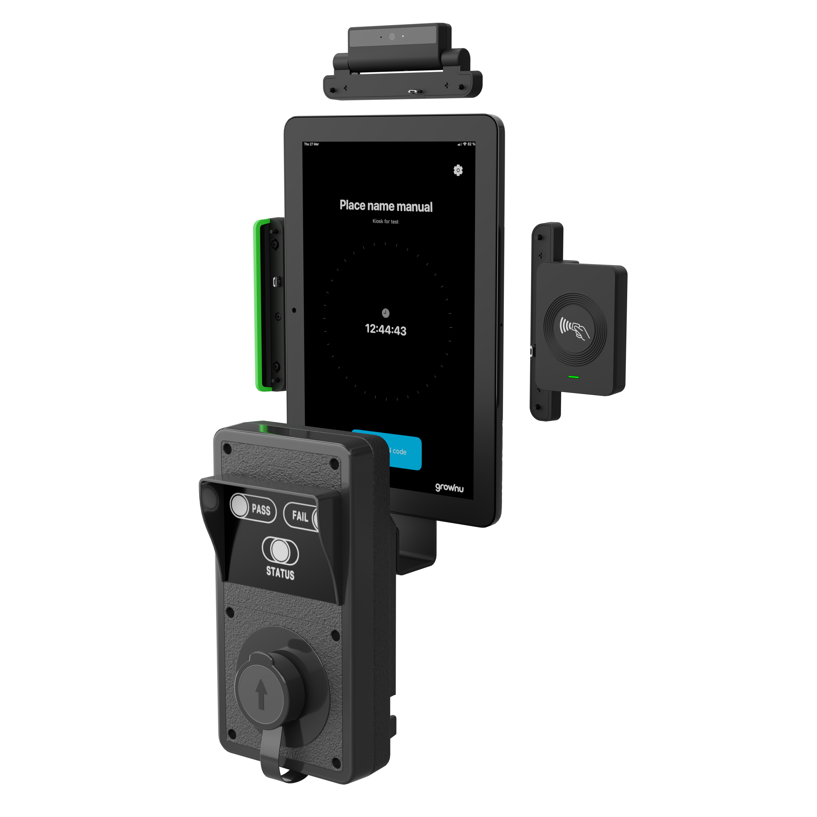 Stämpelterminal med RFID-läsare och alkotest för närvaroregistrering